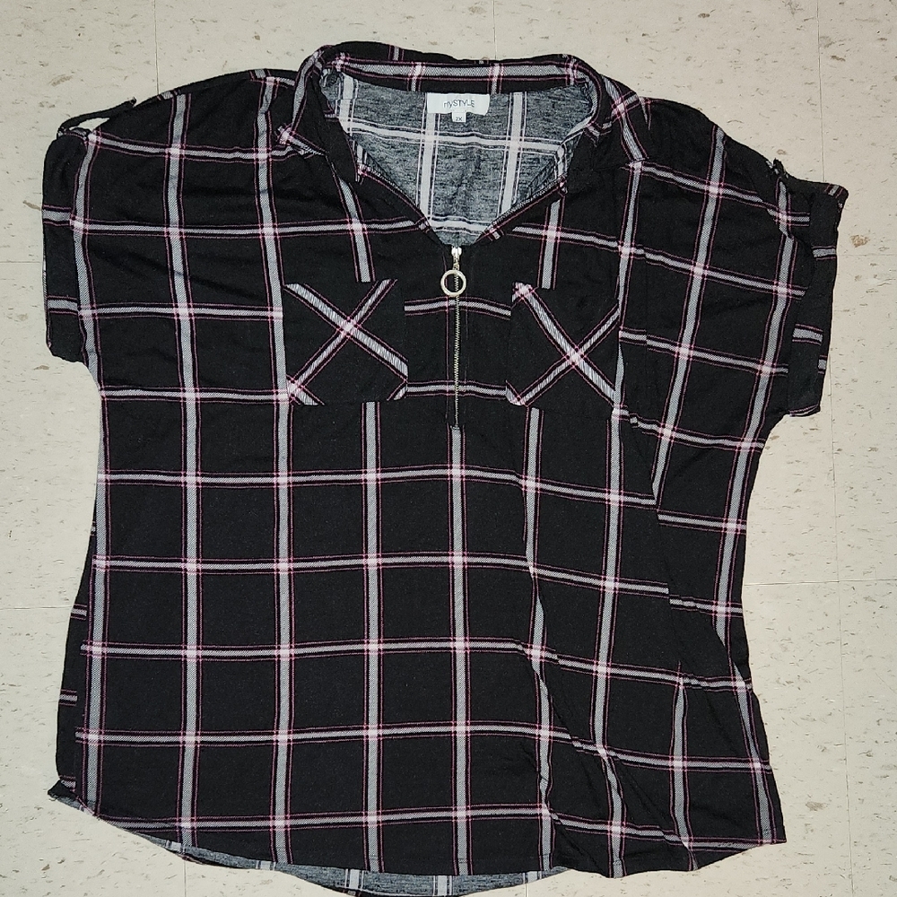 🏷 [30% 2+] Plaid Cap Sleeve Shirt